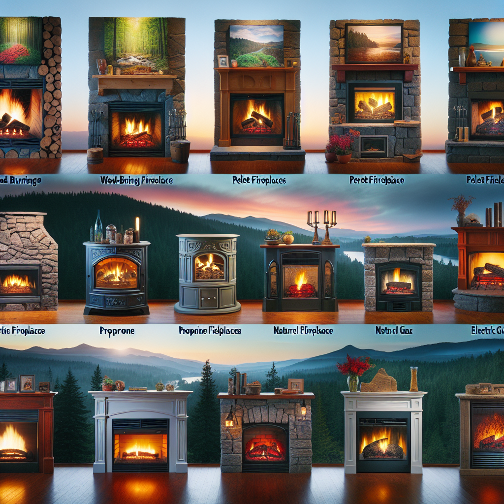 An array of fireplace options offered by A Kleene Sweep Chimney Service, Inc. in the picturesque Central Oregon.