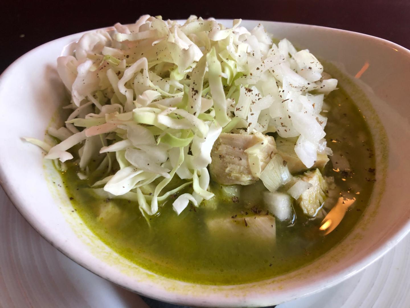 Savor the delightful range of soups at Diego's, featuring our Green Chicken Pozole, Chicken Tortilla Soup, and Seafood Soup 5 Marez.